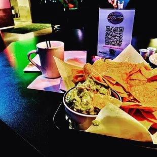 Guacamole with chips and Irish Whiskey