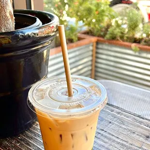 Iced salted caramel latte