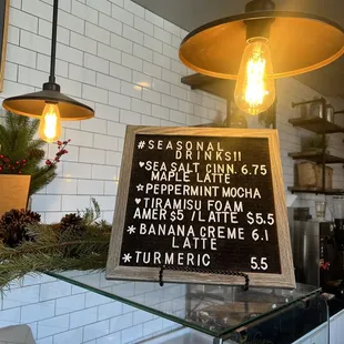 Seasonal Drinks Menu