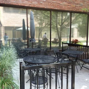 Spectrum Cafe offers comfortable outdoor patio seating!
