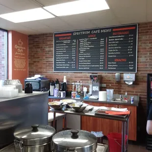 Spectrum Cafe offers a very nice menu for breakfast or lunch!