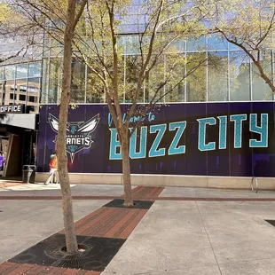 Outdoor decor on trade street side