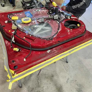 The inside of a door shell