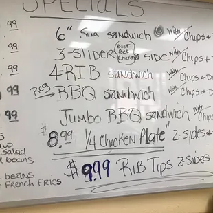 Daily specials