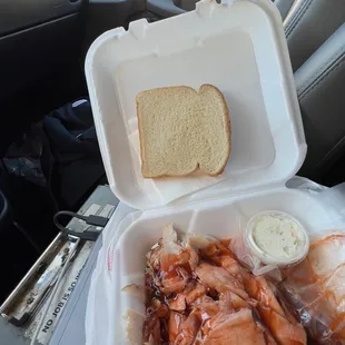 BBQ Turkey sandwich!  It was actually pretty good nice and tinder meat and I should've got extra sauce (cash only)