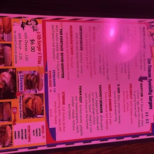 the menu for speed trap