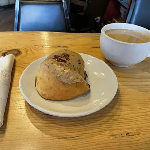 Espresso Cinnamon Bun and coffee