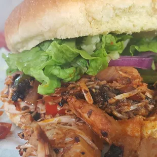 a pulled pork sandwich