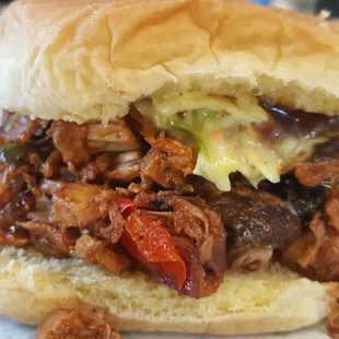 a pulled pork sandwich