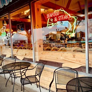 Outside seating is dog friendly