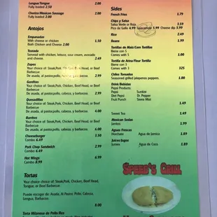 menu