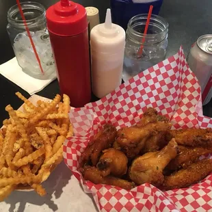 Amazing wings and fries!