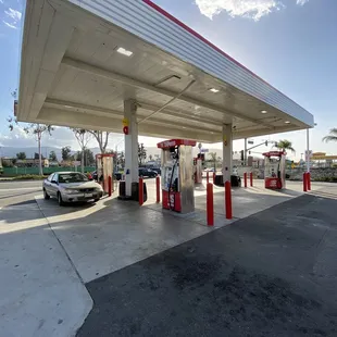 a car at a gas station