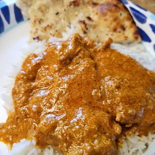 16 oz. Butter Chicken  Garlic Naan