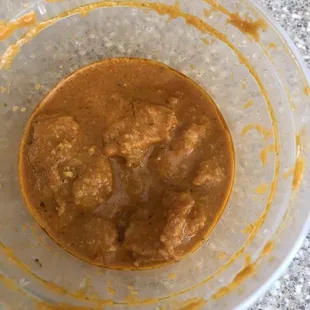 What&apos;s left of our butter chicken (16 oz container)