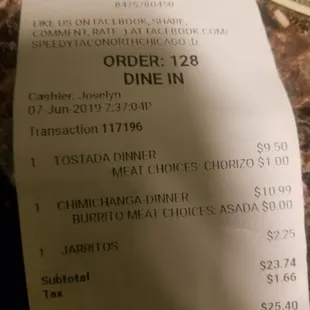 Charged for meat when the menu said any meat for 9.50...