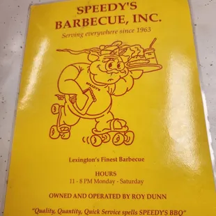 Front Menu