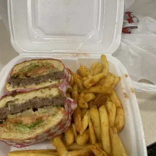 Fab burger and fries