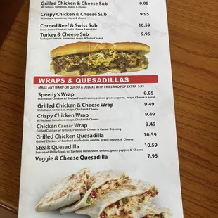 menu