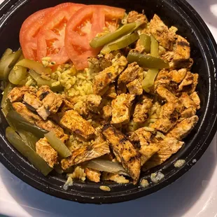 Chicken shawarma bowl! You have to try it!