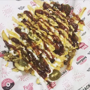 Our loaded fries are amazing!!!  Available with your choice of chicken, steak, corned beef, gyro, and veggie!!
