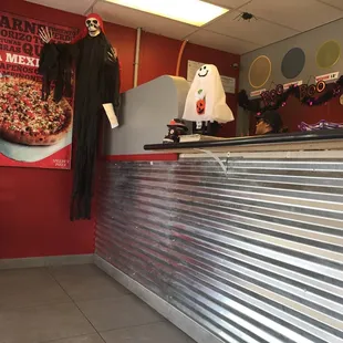 the front desk of a fast food restaurant