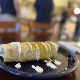 Beef burrito comes wet if you dine ib