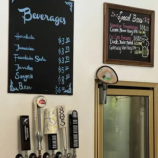 7/16/24 Menu, drink options, taps