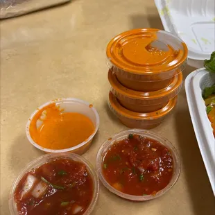 very spicy salsas.