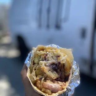 Chicken breakfast burrito