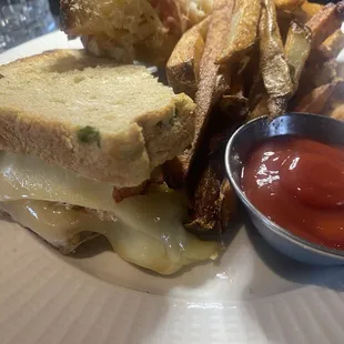 Lobster grilled cheese with fries
