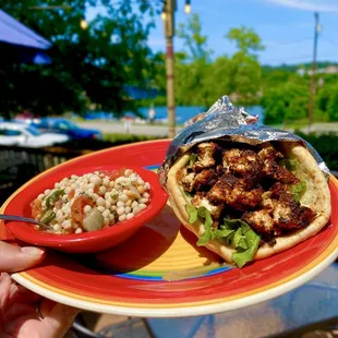 Blackened chicken pita fold w/ couscous