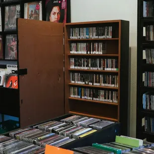 We carry cassettes, CDs, records, movies and more!