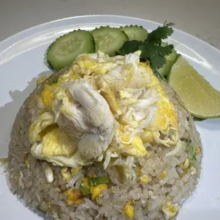 Chunk of crab meat fried rice , Yum yum!