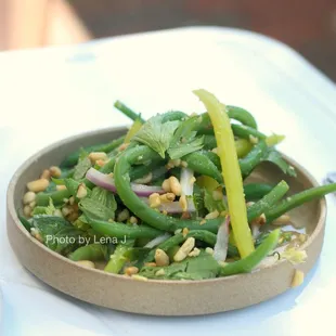 Pole beans, fish sauce, lime, pine nut ($8) - delicious!