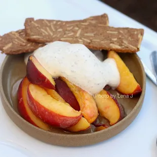 Stone fruit, anise hyssop cream, pain d'amande ($8) - cream was delicious but I wish the peaches had been sweeter