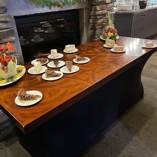 The dessert options.