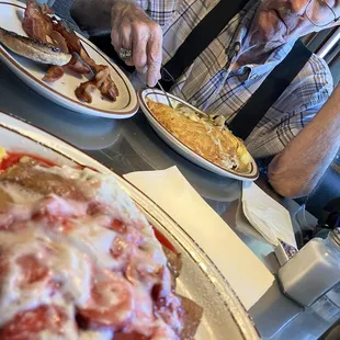Strawberry Crepes, and his omelette, bacon and English muffin