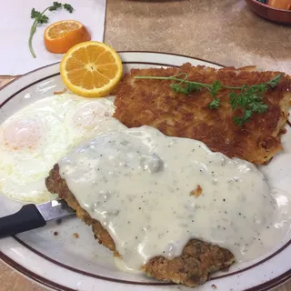 Ground Beef Steak and Eggs Combination