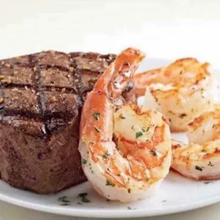 Try the filet and shrimp