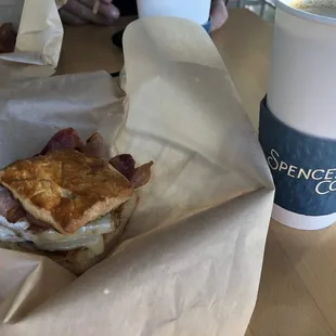 Biscuit Egg Bacon Cheddar Sandwich