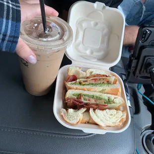 Sicilian sandwhich and chai coffee