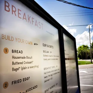 The menu!