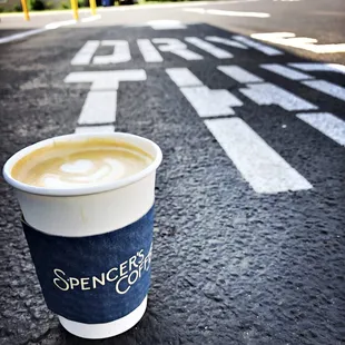 The parking lot w/ a latte on it!