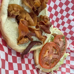 Inside the BLT.  Looks rough, but the wifey actually loved it.