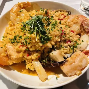 Seafood paella