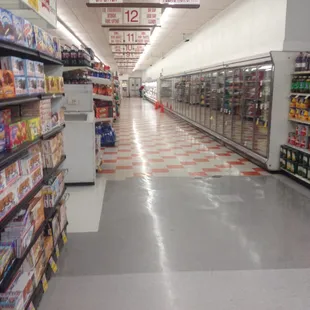 the aisles of a grocery store