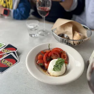 Burrata, bread