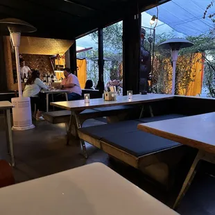 The outdoor seating area