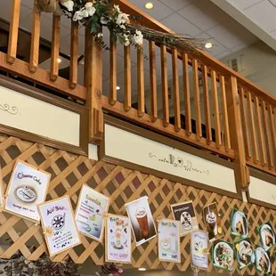 a display of flowers and cards